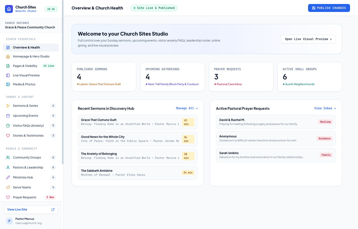 In-Browser Website Studio at /admin — Clean, Guarded & Simple